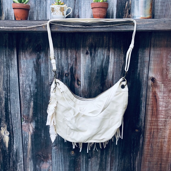 NWOT - Faux Leather Boho Bag - Cream - Picture 3 of 7
